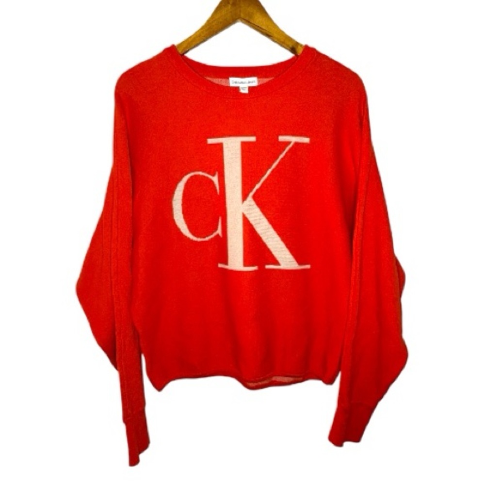 Calvin Klein Jeans Orange Crew Neck Sweater